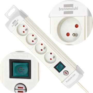 Listwa zasilająca Premium-Line 4-gniazd biały 1,8m H05VV-F 3G1,25 z wyłączn