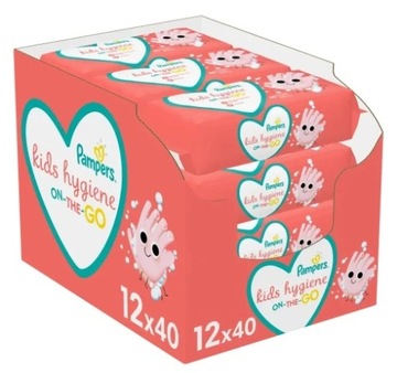 PAMPERS KIDS HYGIENE ON-THE-GO WIPES CHUSTECZKI NAWILŻANE 12x40=480 SZT