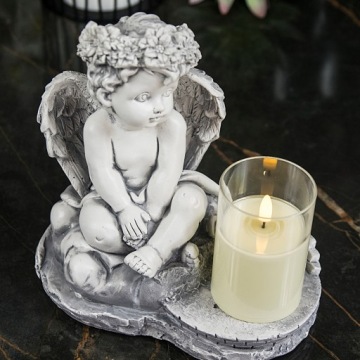 СЕРАЯ ГИПСОВАЯ ФИГУРКА ГРОБНИЦЫ СВЕТОДИОДНАЯ ЛАМПА 3XAAA