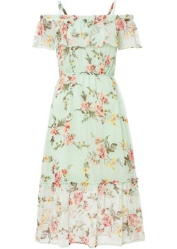 38 Bonprix SUKIENKA OFF-SHOULDER Z NADRUKIEM nhk