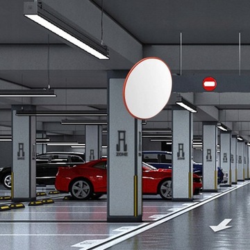 w-выпуклое зеркало, зеркало для дорожного движения, зеркало для слепых зон, 60 см, для помещений, черное