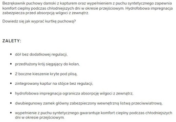 4F PŁASZCZ BEZRĘKAWNIK KAMIZELKA PUCH PIKOWANA S