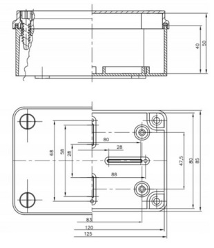 Герметическая инсталляция банка лапа 120x80x50 IP65 Black