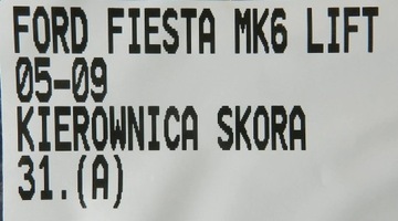 FORD FIESTA MK6 FACELIFT 05-09 VOLANT KŮŽE