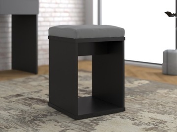 BETA 12 LED косметический туалетный столик + ТАБУРЕТ Черный