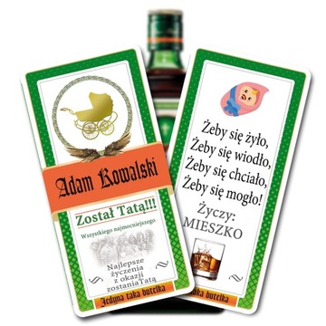PREZENT NA PĘPKOWE Etykieta personalizowana Jager