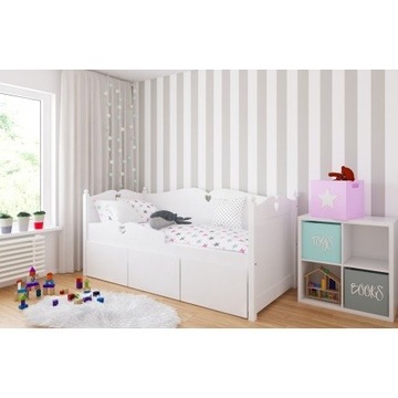 Łóżko dziecięce sofa BELLA 200x90 + trzy szuflady