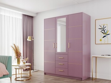 Комплект мебели BALI для девочки, сливовый, шкаф, письменный стол, столик