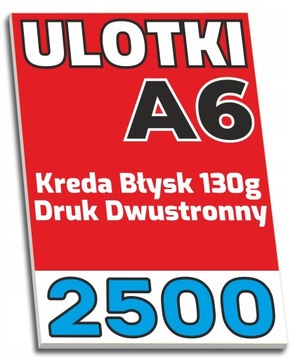 ULOTKA dwustronna A6 KREDA Błysk 130g - 2500 sztuk