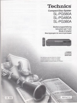 CD Player Technics SL-PG 580A Руководство пользователя