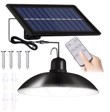 ŻYRANDOL LAMPA SOLARNA LED WISZĄCA SUFITOWA +PILOT