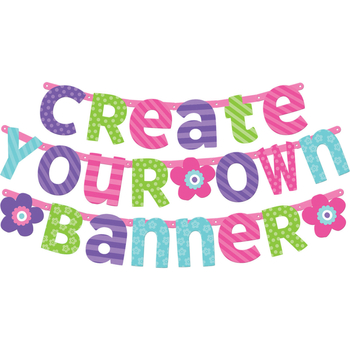Baner personalizowany KOLOROWE LITERY cyfry 84el
