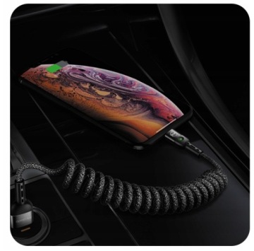 MCDODO USB-C ПРУЖИННЫЙ КАБЕЛЬ ДЛЯ БЫСТРОЙ ЗАРЯДКИ QC4 USB TYPE C LED 1,8M