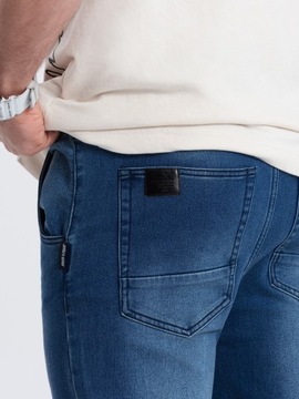Spodnie męskie jeansowe JOGGER SLIM FIT ciemnoniebieskie V3 OM-PADJ-0134 XL