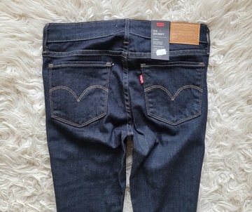 granatowe LEVI'S 711 Skinny W26 L32 26x32 _PREMIUM