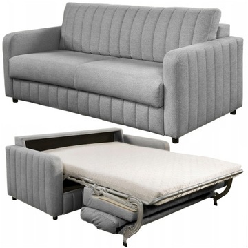 Sofa rozkładana stelaż włoski LIBRO GRACE spanie 122x193 pikowana KOLORY