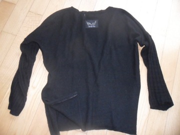 Senze of Joy-czarny sweterek oversize S/alpaka,merino