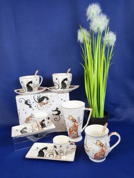 КРУЖКА С ЛОЖКОЙ КОТЫ 350МЛ