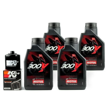 Olej silnikowy MOTUL 300V 10W40 4x1L + filtr KN