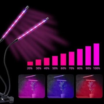 2х ПАНЕЛЬНЫЕ ЛАМПЫ ДЛЯ ВЫРАЩИВАНИЯ РАСТЕНИЙ ТАЙМЕР ПОЛНОГО СПЕКТРА USB 18 Вт 40 светодиодов