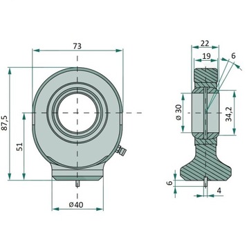 Гидравлический поршень с проушиной 30 мм.