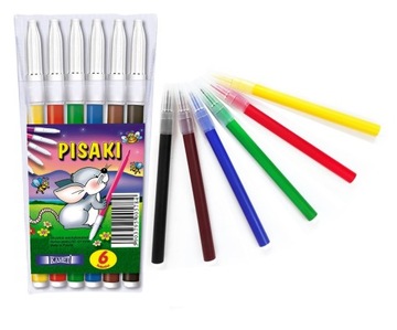 PISAKI FLAMASTRY 6 KOLORÓW KAMET PRODUKT POLSKI