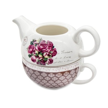 Кувшин 450 мл с чашкой и блюдцем Традиционный чайник Bella Fiore Roses