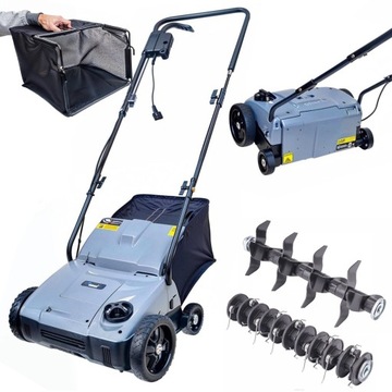 AERATOR WERTYKULATOR ELEKTRYCZNY Z KOSZEM 3w1 2800W WERTYKULACJA 32CM WAŁKI