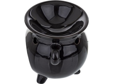 ЧЕРНЫЙ Керамический АРОМАТИЧЕСКИЙ КАМИН для воскового масла - 9,5 x 11 x 8,5 см