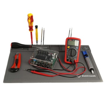 БОЛЬШОЙ серый силиконовый сервисный коврик для пайки