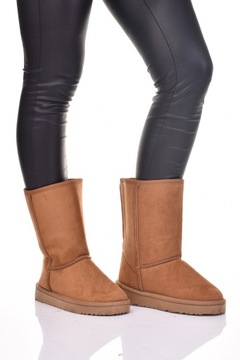 DAMSKIE ŚNIEGOWCE ZAMSZOWE OCIEPLANE BUTY ZIMOWE MUKLUKI BUTY ZIMOWE