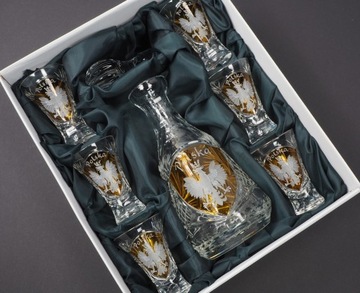 Графин Бокалы CRYSTAL PATRIOTIC Набор Подарочный ОРЕЛ Герб ПОЛЬШИ