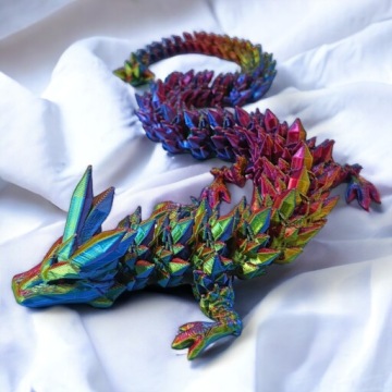 Кристальный мини дракон + яйцо, длина 30 см, шарнирная фигурка