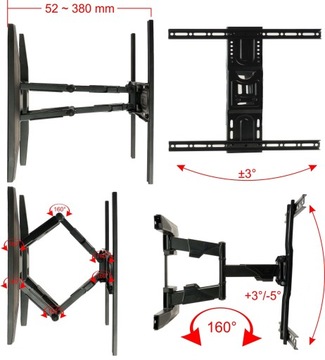 КРЕПЛЕНИЕ ДЛЯ ТЕЛЕВИЗОРА 40–75 ДЮЙМОВ УНИВЕРСАЛЬНЫЙ ПОВОРОТНЫЙ НАСТЕННЫЙ НАБОР ПРОЧНЫЙ