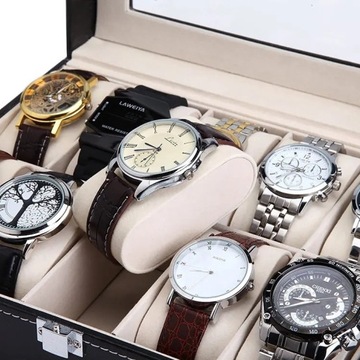 Pudełko ORGANIZER etui pojemnik na zegarki do przechowywania zegarków 10szt