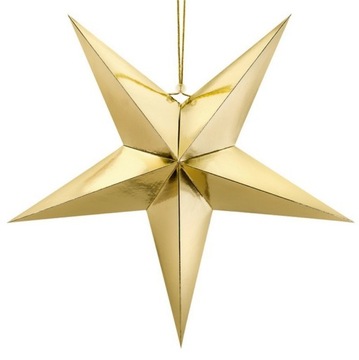 DEKORACJA ŚWIĄTECZNA GWIAZDA PAPIEROWA ZŁOTA 70cm