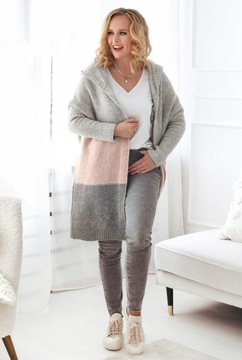 Стильный СВИТЕР Кардиган с капюшоном Польша