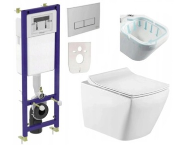 ZESTAW podtynkowy SLIM wc STELAŻ miska wc Rimelss