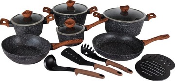 Набор кастрюль и сковородок с мраморным покрытием, 15 шт. Эденберг EB-5617