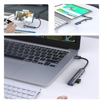 Адаптер-концентратор Qoltec USB-C 3.1 4 в 1 USB 3.0 3x USB 2.0
