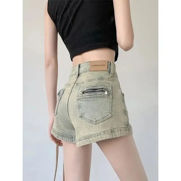 High Street Retro Blue Jeans Shorts Women Summer N