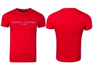 TOMMY HILFIGER KOSZULKA MĘSKA T-SHIRT TOMMY LOGO TEE RED r.XXL