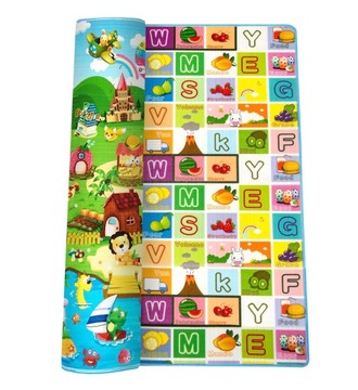MATA EDUKACYJNA DWUSTRONNA MIĘKKA PIANKOWA 150x180