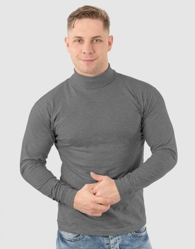 Elegancki Sweter Golf Męski Golfy WXM r M szary