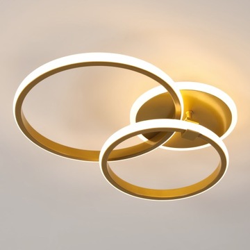 LAMPA SUFITOWA LED OKRAGLA RING ŻYRANDOL ZŁOTY NOWOCZESNY 42W 3000K