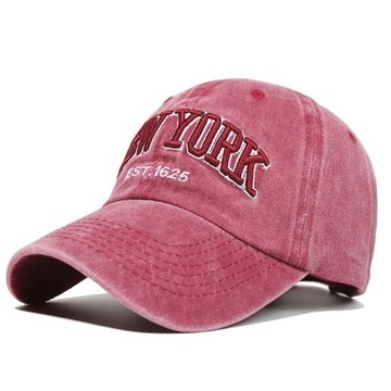 New York Washed Cotton Czapki z daszkiem dla kobiet mężczyzn Retro haftowan
