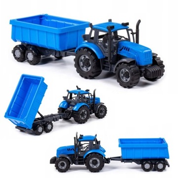 Traktor PROGRESS inercyjny z przyczepą dziecięcy Polesie Niebieski