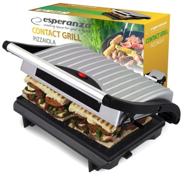 ELEKTRYCZNY GRILL OPIEKACZ ROZKŁADANY PANINI 750W