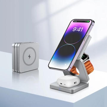 Skládací Indukční Nabíječka Qi2 15W 3v1 Magsafe Iphone Airpods Apple Watc
