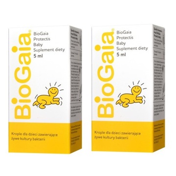 BIOGAIA PROTECTIS BABY 2x 5ml =10ml PROBIOTYK DLA DZIECI KOLKI KROPLE FLORA